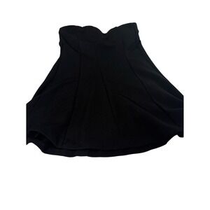 Seductions Black Strapless Mini Dress with Zip Detail